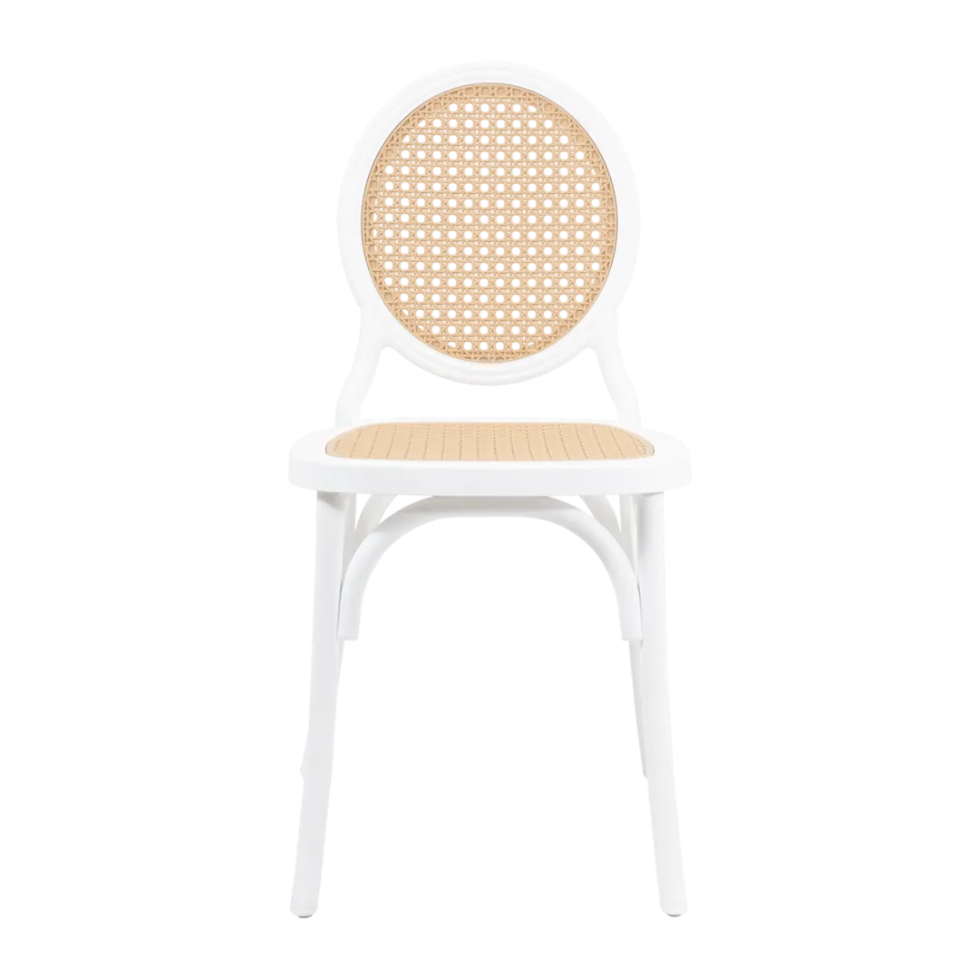 Cadeira Medalhão Assento Rattan