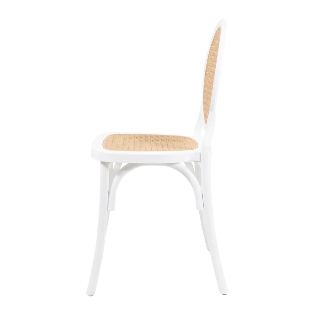 Cadeira Medalhão Assento Rattan