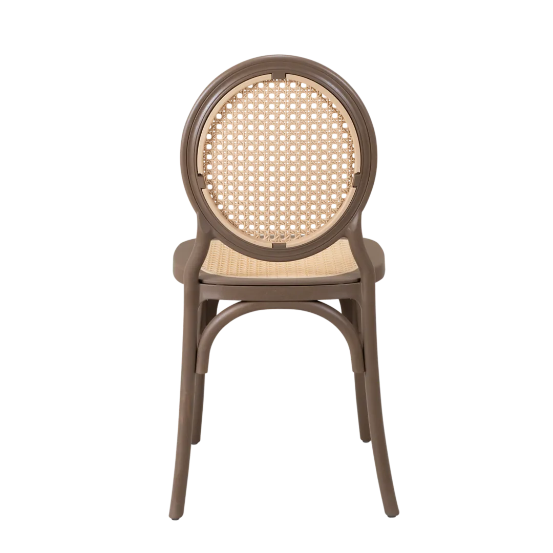 Cadeira Medalhão Assento Rattan