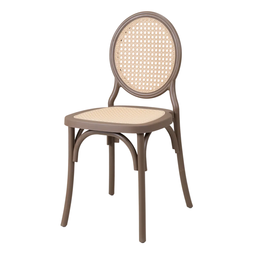 Cadeira Medalhão Assento Rattan