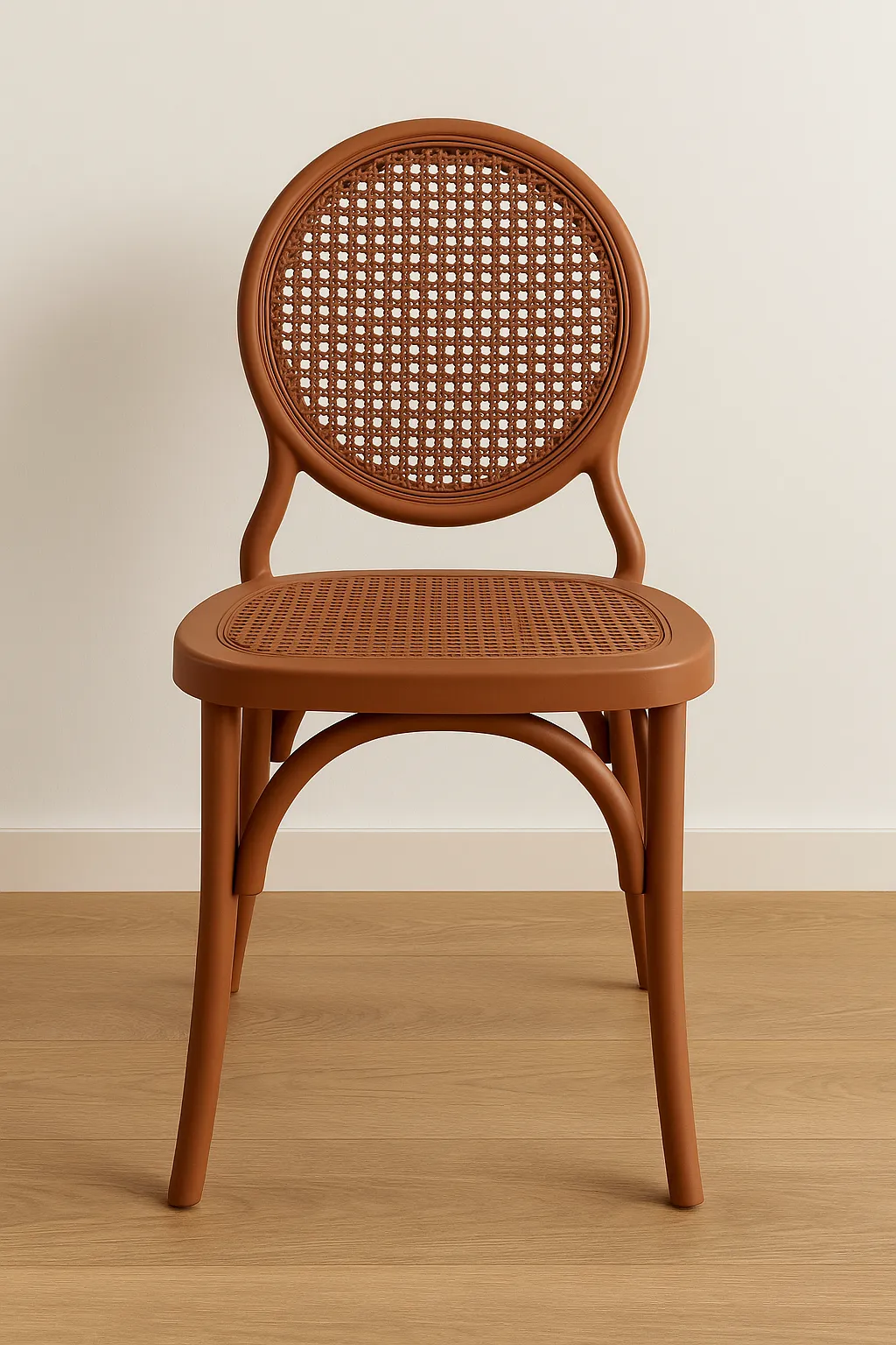 Cadeira Medalhão Assento Rattan Color