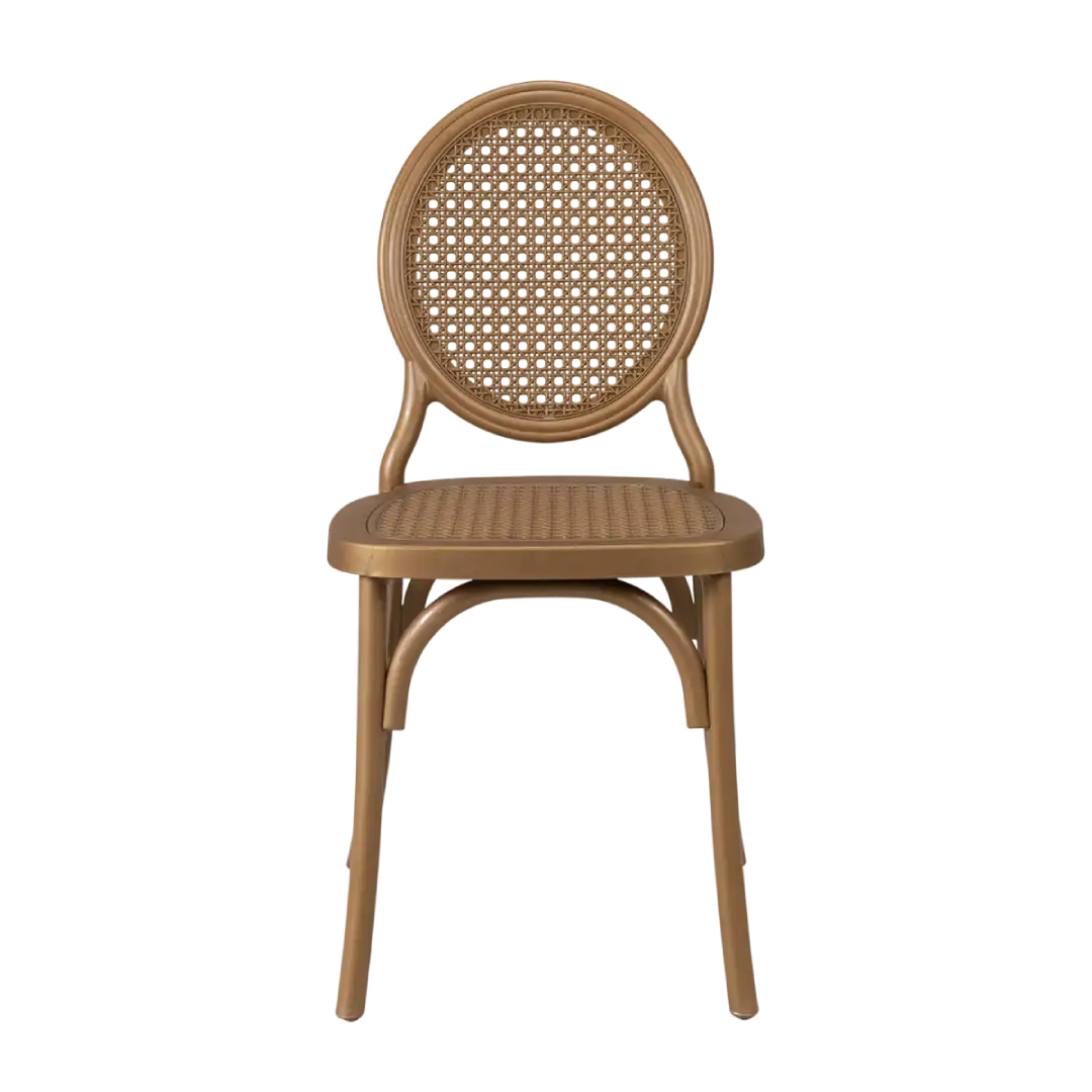 Cadeira Medalhão Assento Rattan Color