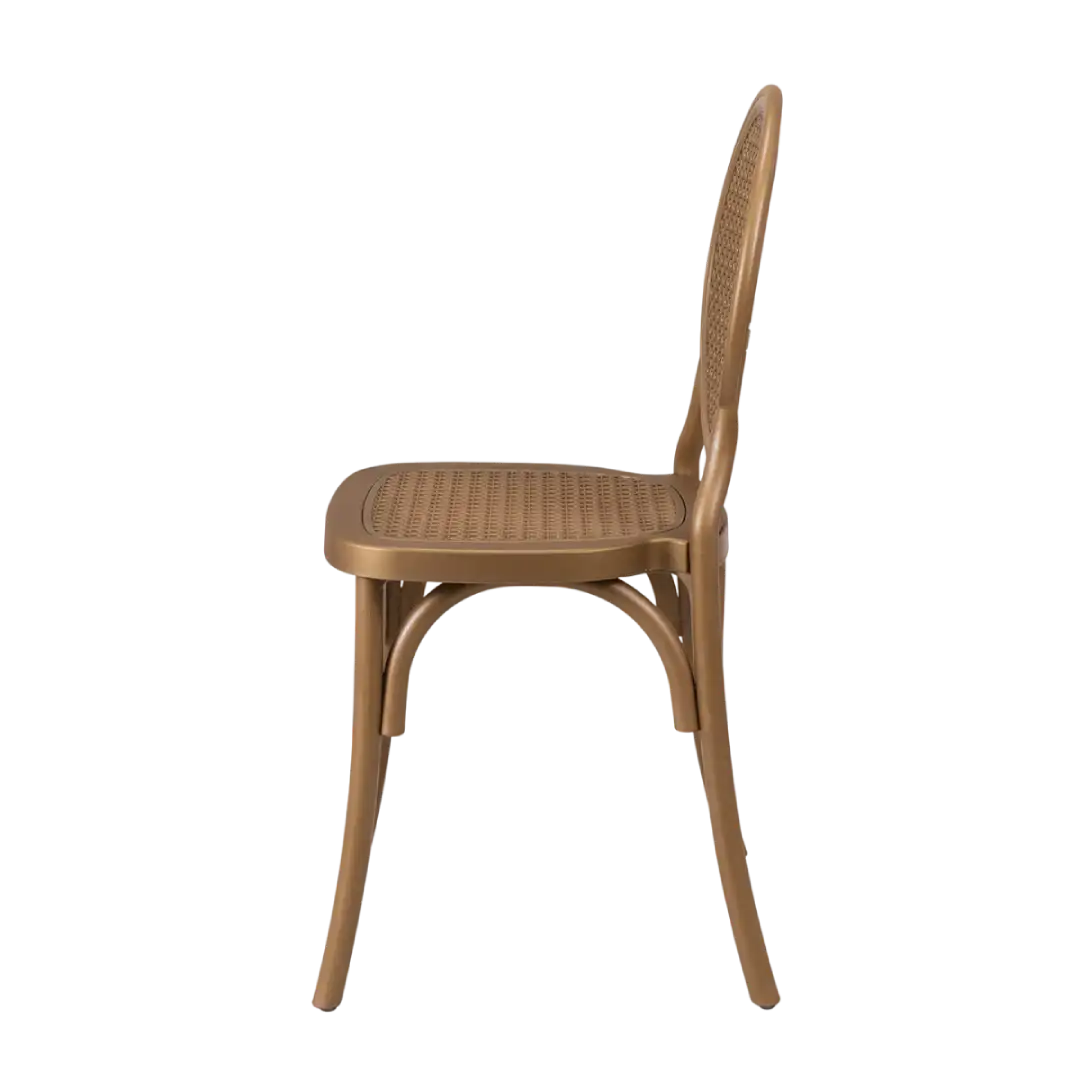 Cadeira Medalhão Assento Rattan Color