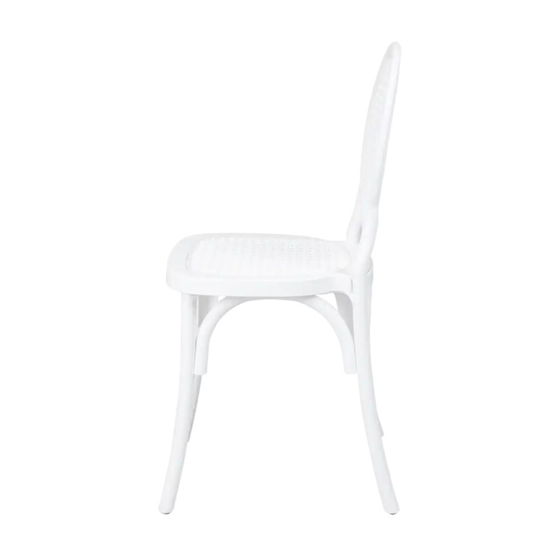 Cadeira Medalhão Assento Rattan Color