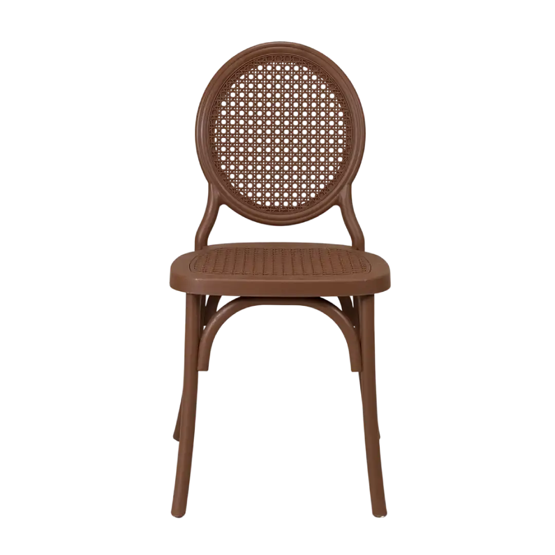 Cadeira Medalhão Assento Rattan Color