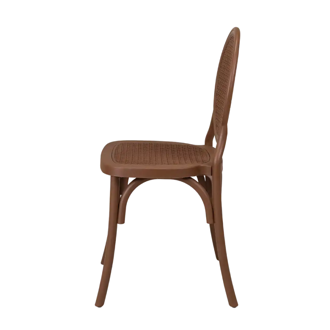 Cadeira Medalhão Assento Rattan Color