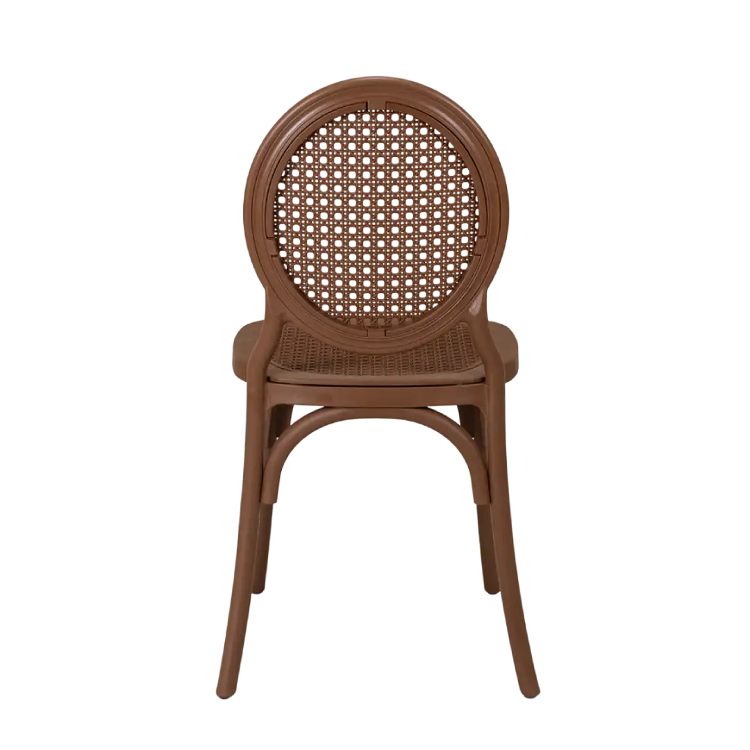 Cadeira Medalhão Assento Rattan Color