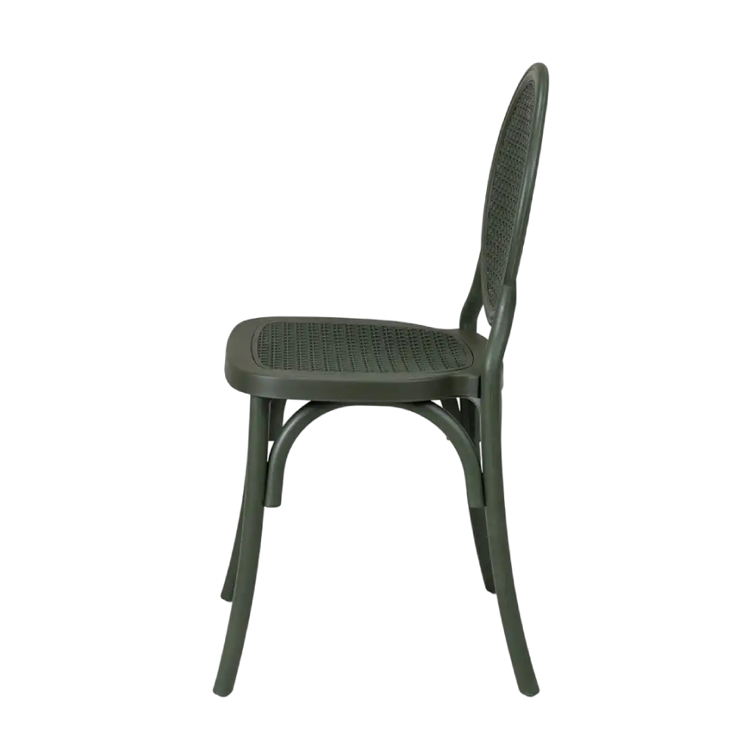 Cadeira Medalhão Assento Rattan Color