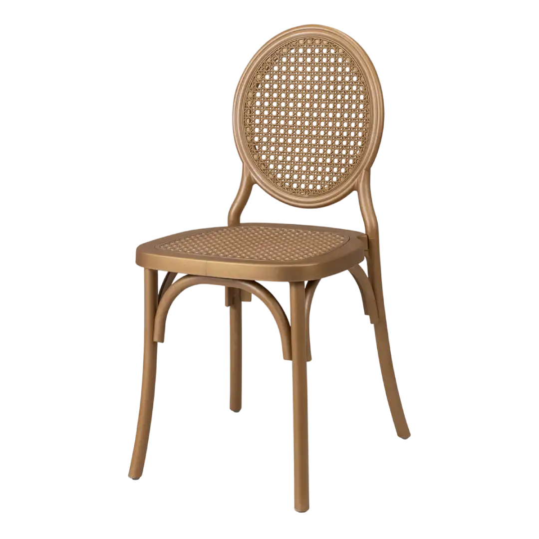 Cadeira Medalhão Assento Rattan Color